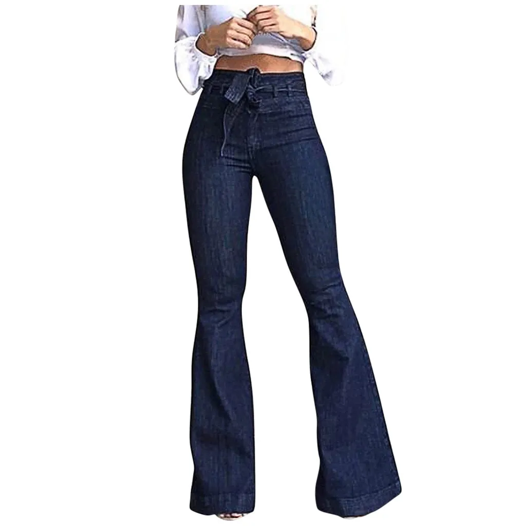 Funki Buys | Pants | Women's Flared Jeans | Thin Wide-Leg Flared Pants