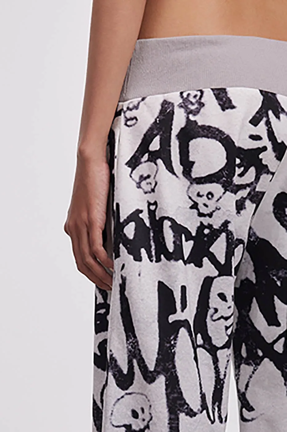 Graffiti Print Wide Leg Pants