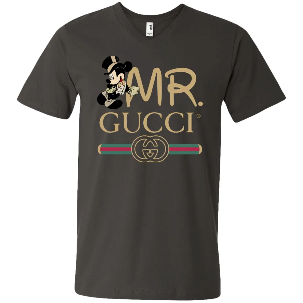 Gucci Couple Disney Mickey Valentine's Day T-shirt Men V-Neck T-Shirt