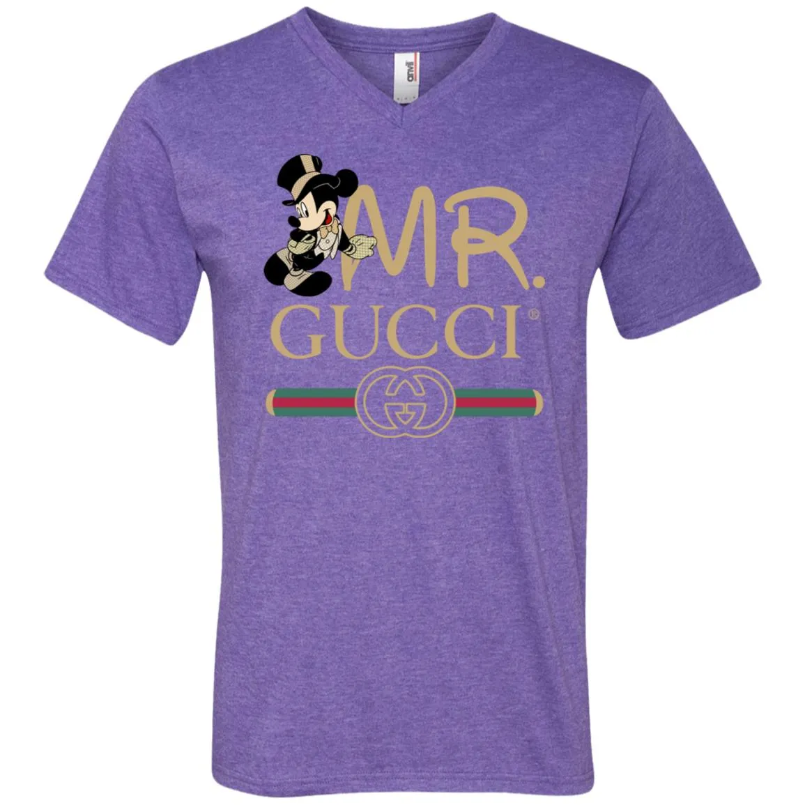 Gucci Couple Disney Mickey Valentine's Day T-shirt Men V-Neck T-Shirt