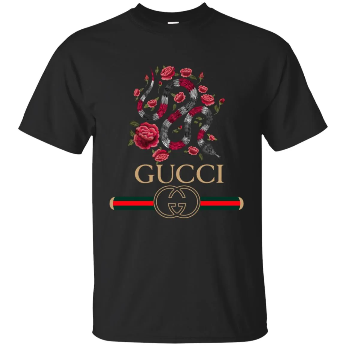 Gucci Logo Snake T-shirt Men Cotton T-Shirt