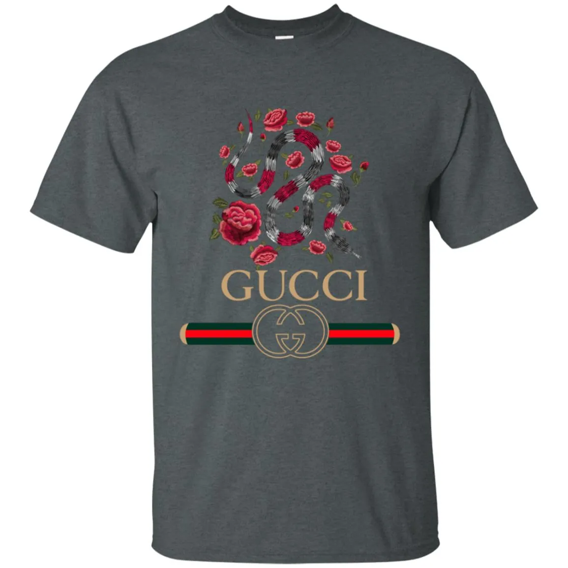 Gucci Logo Snake T-shirt Men Cotton T-Shirt