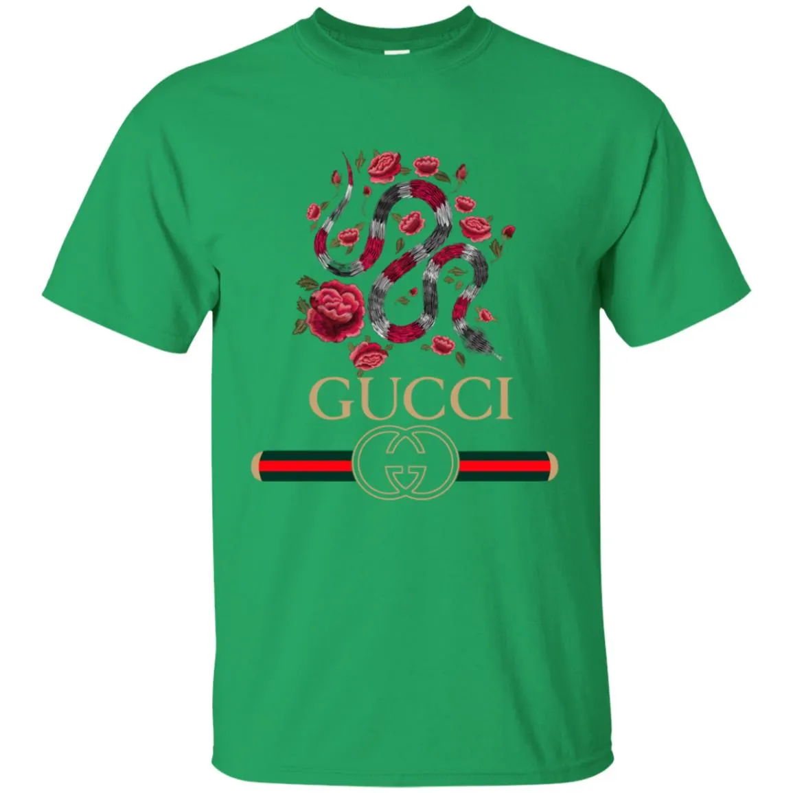 Gucci Logo Snake T-shirt Men Cotton T-Shirt