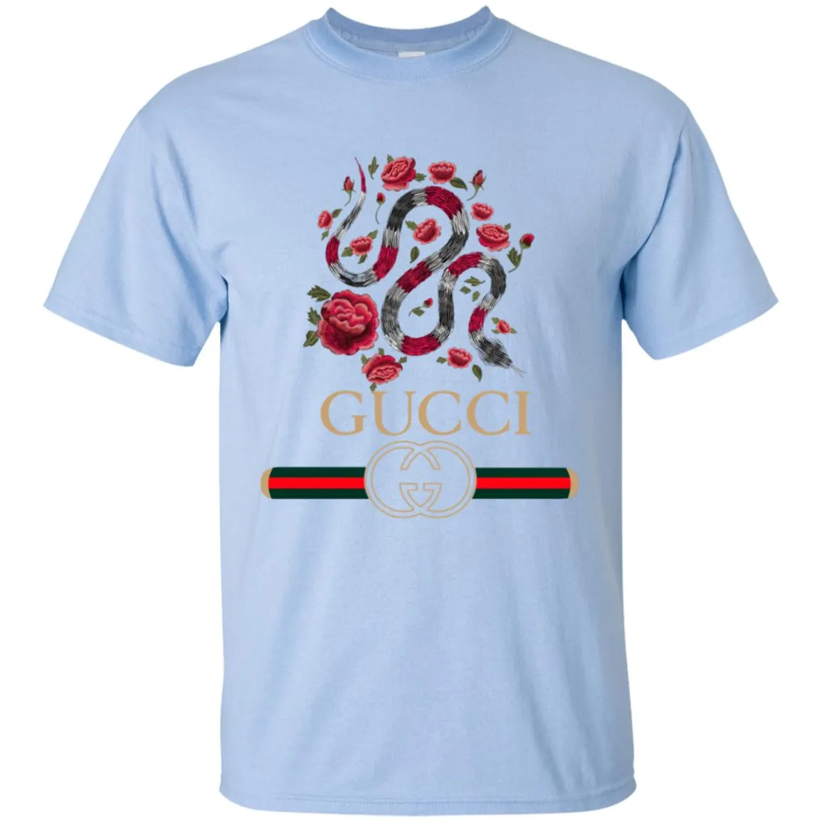 Gucci Logo Snake T-shirt Men Cotton T-Shirt