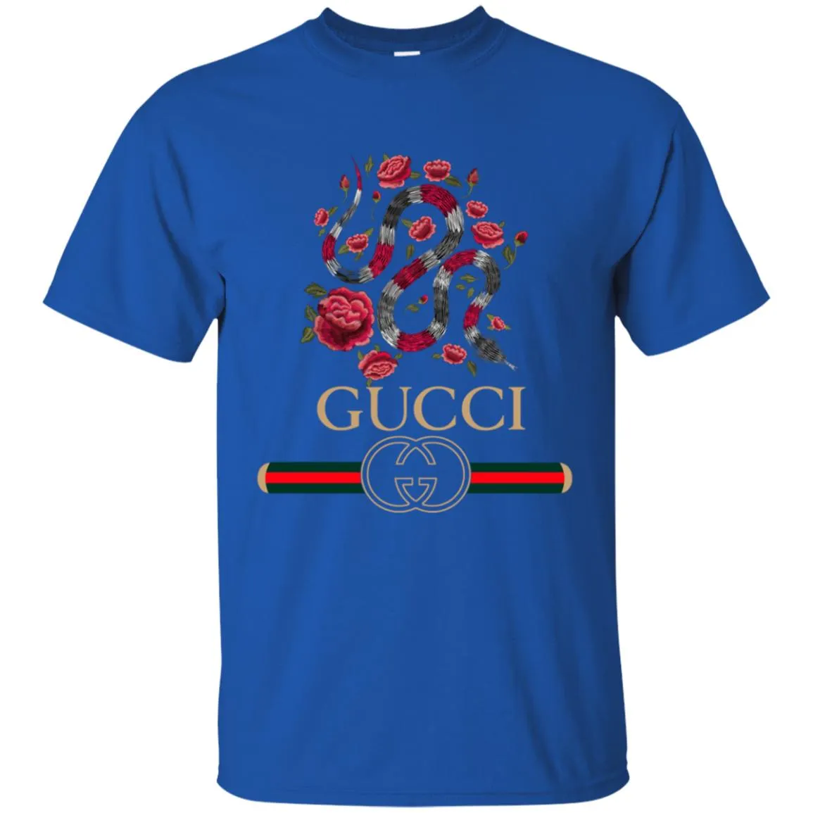 Gucci Logo Snake T-shirt Men Cotton T-Shirt