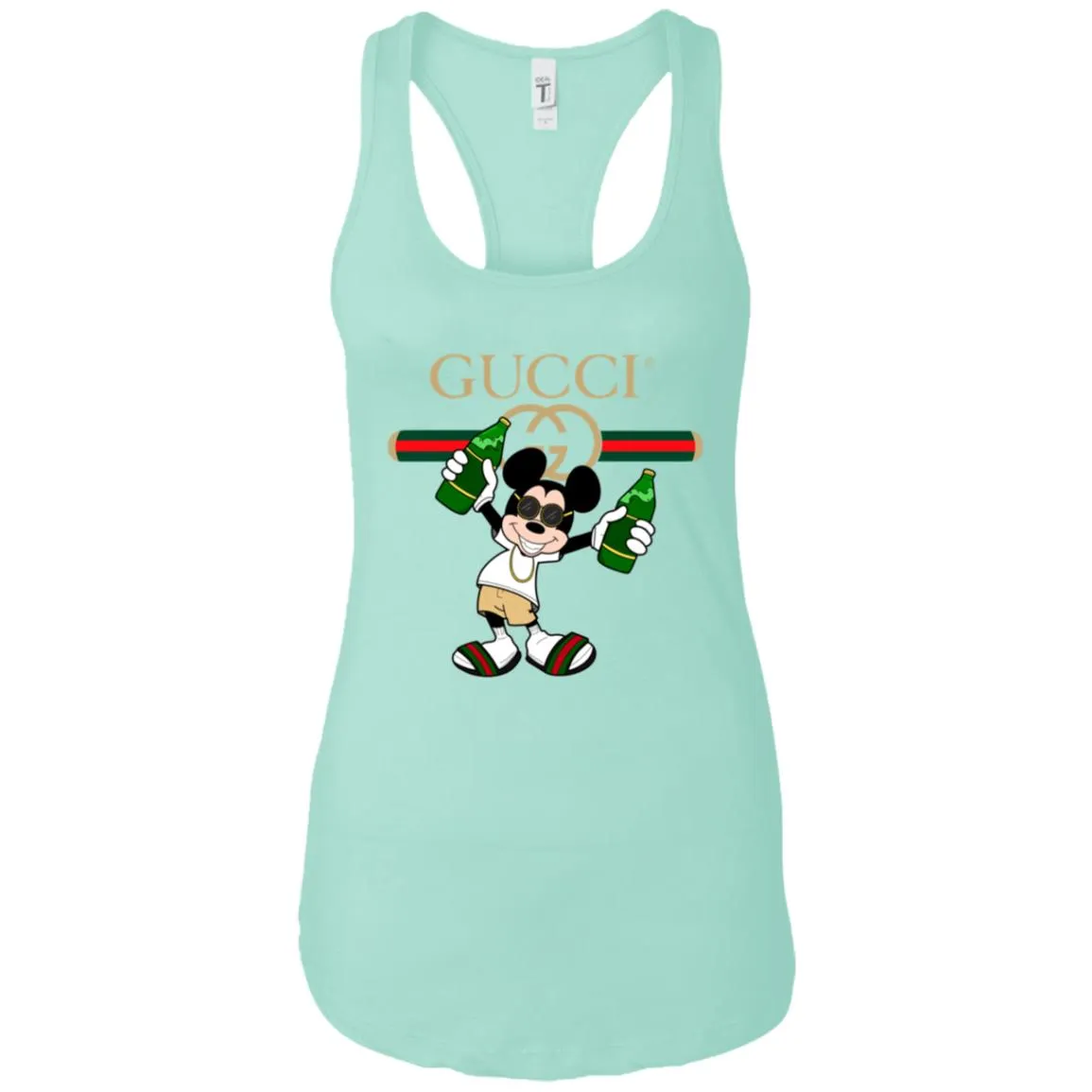 Gucci Mickey Mouse Drink Beer T-shirt Women Tank Top