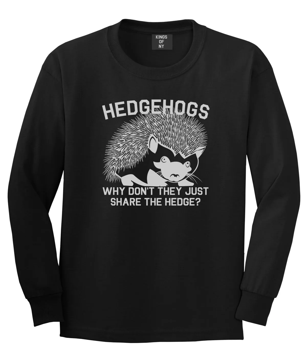 Hedgehog Funny Animal Mens Long Sleeve T-Shirt