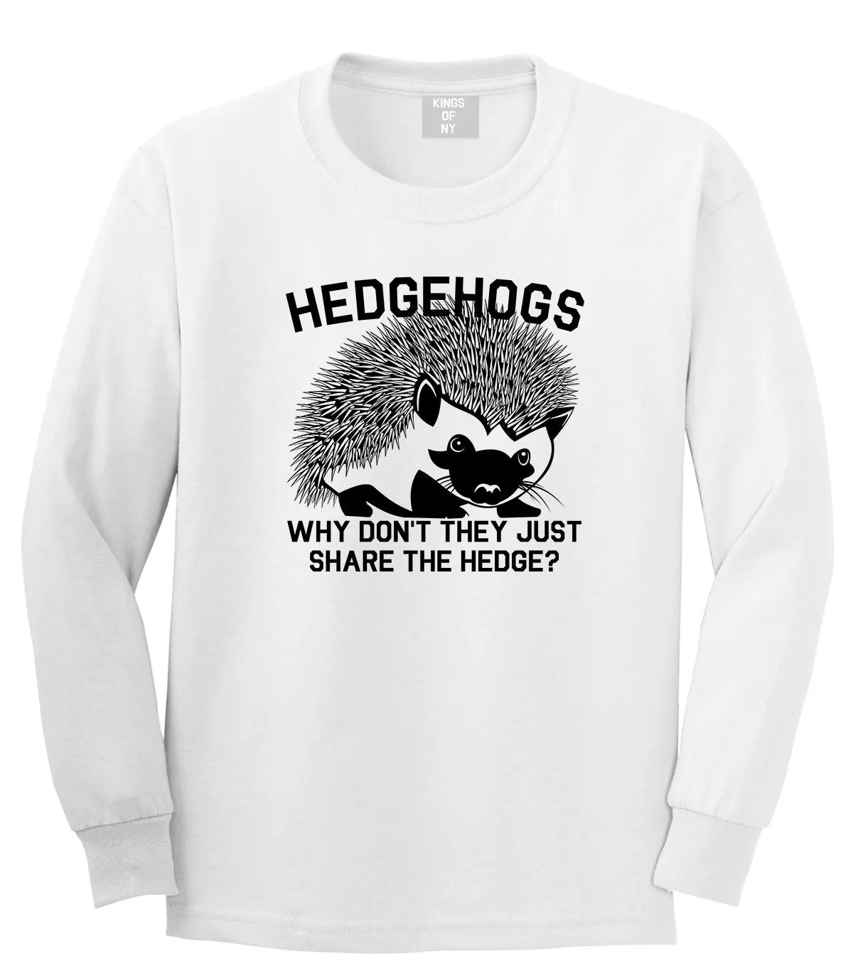 Hedgehog Funny Animal Mens Long Sleeve T-Shirt