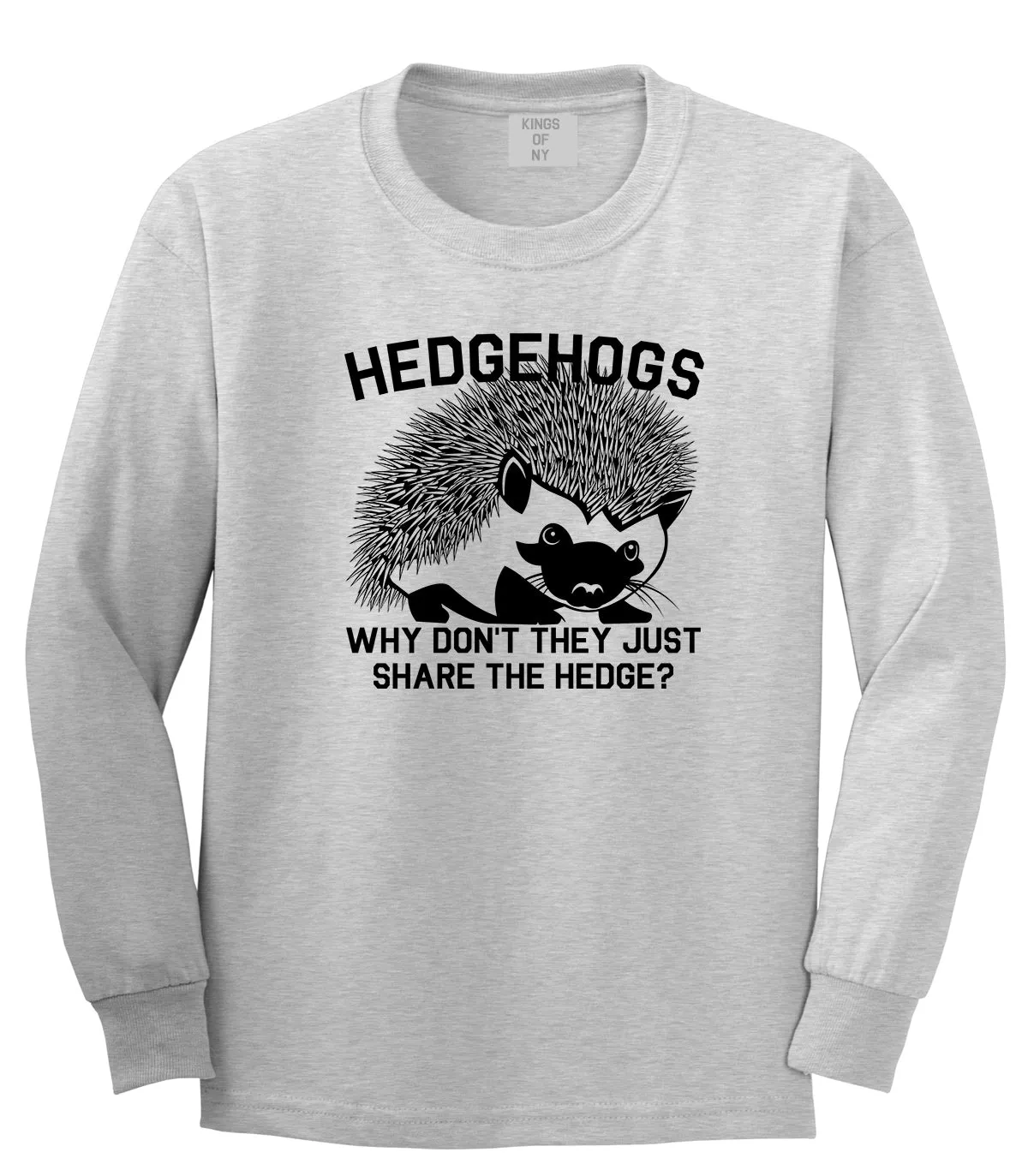 Hedgehog Funny Animal Mens Long Sleeve T-Shirt