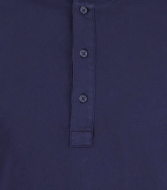 Henley Button T-Shirt Indigo