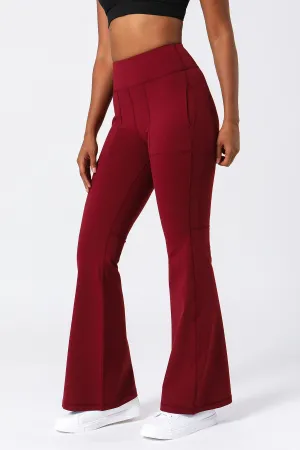 High Waist Flared Pants with Pockets