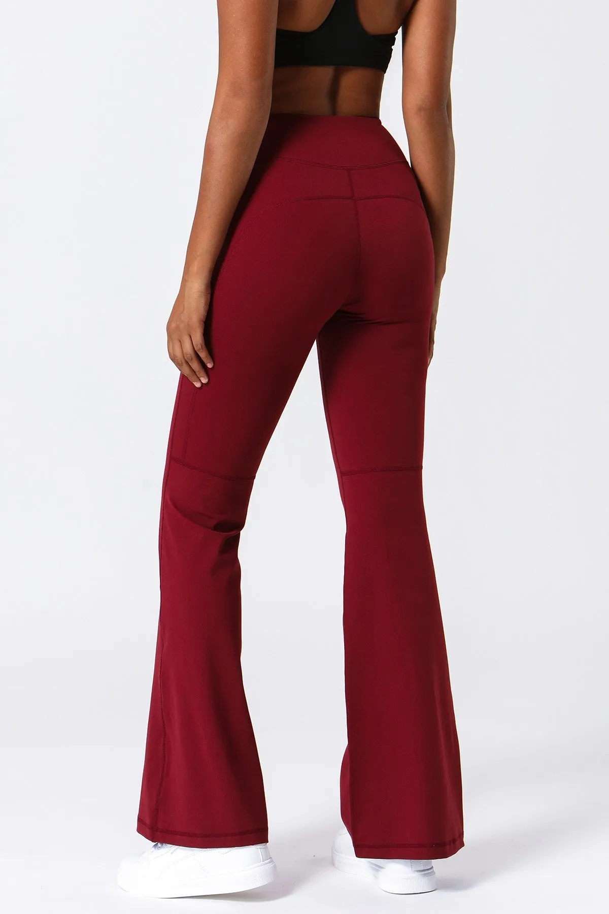 High Waist Flared Pants with Pockets