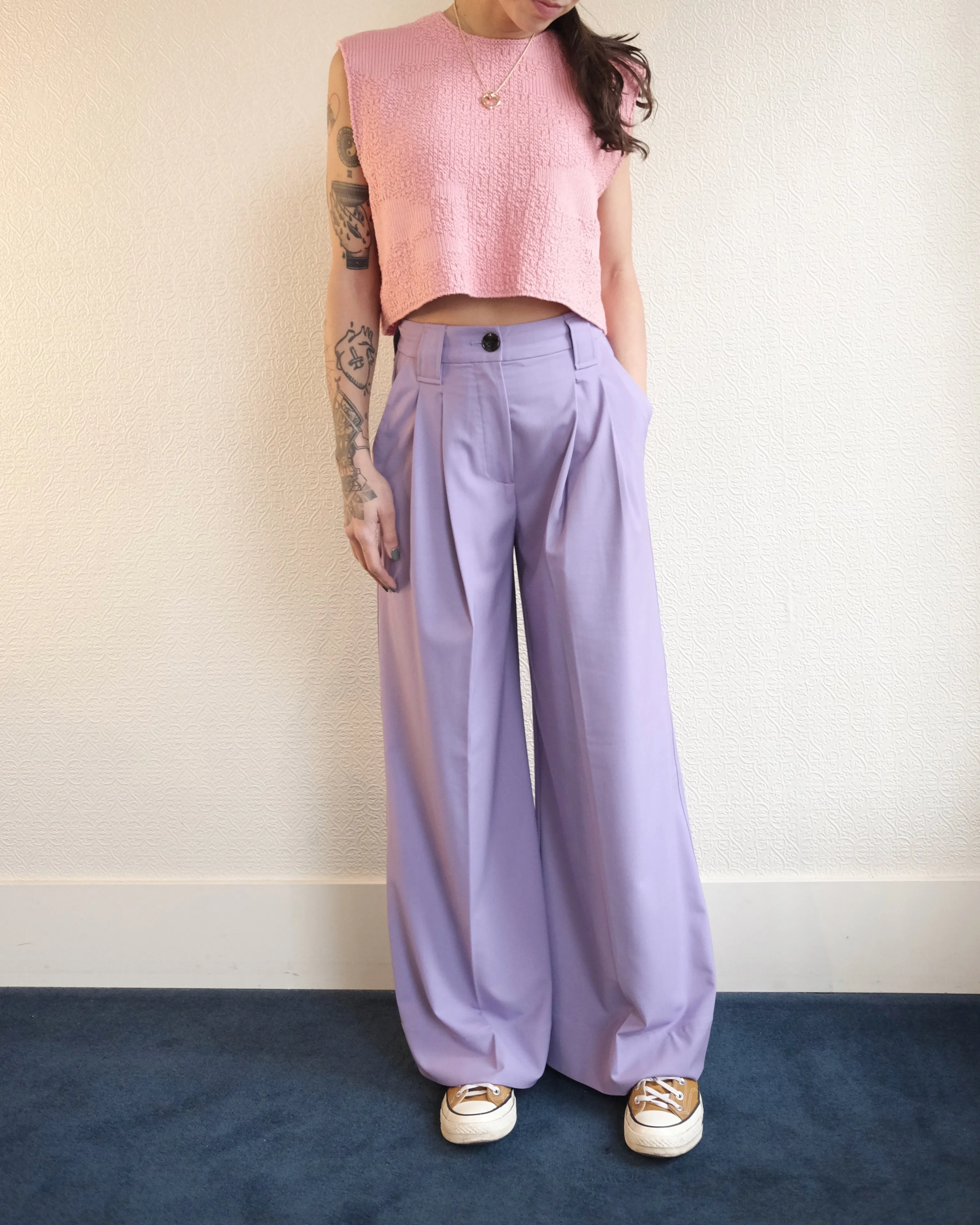 High Waist Trouser, Purple Haze