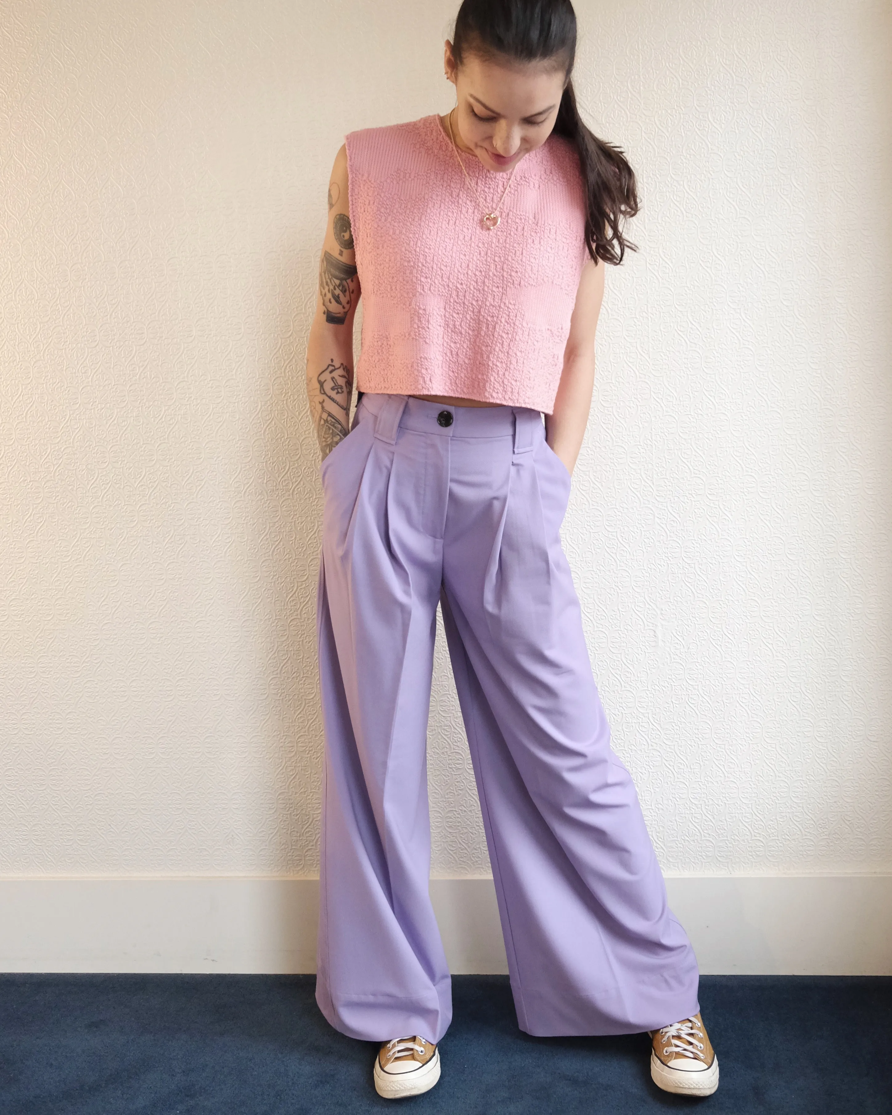 High Waist Trouser, Purple Haze