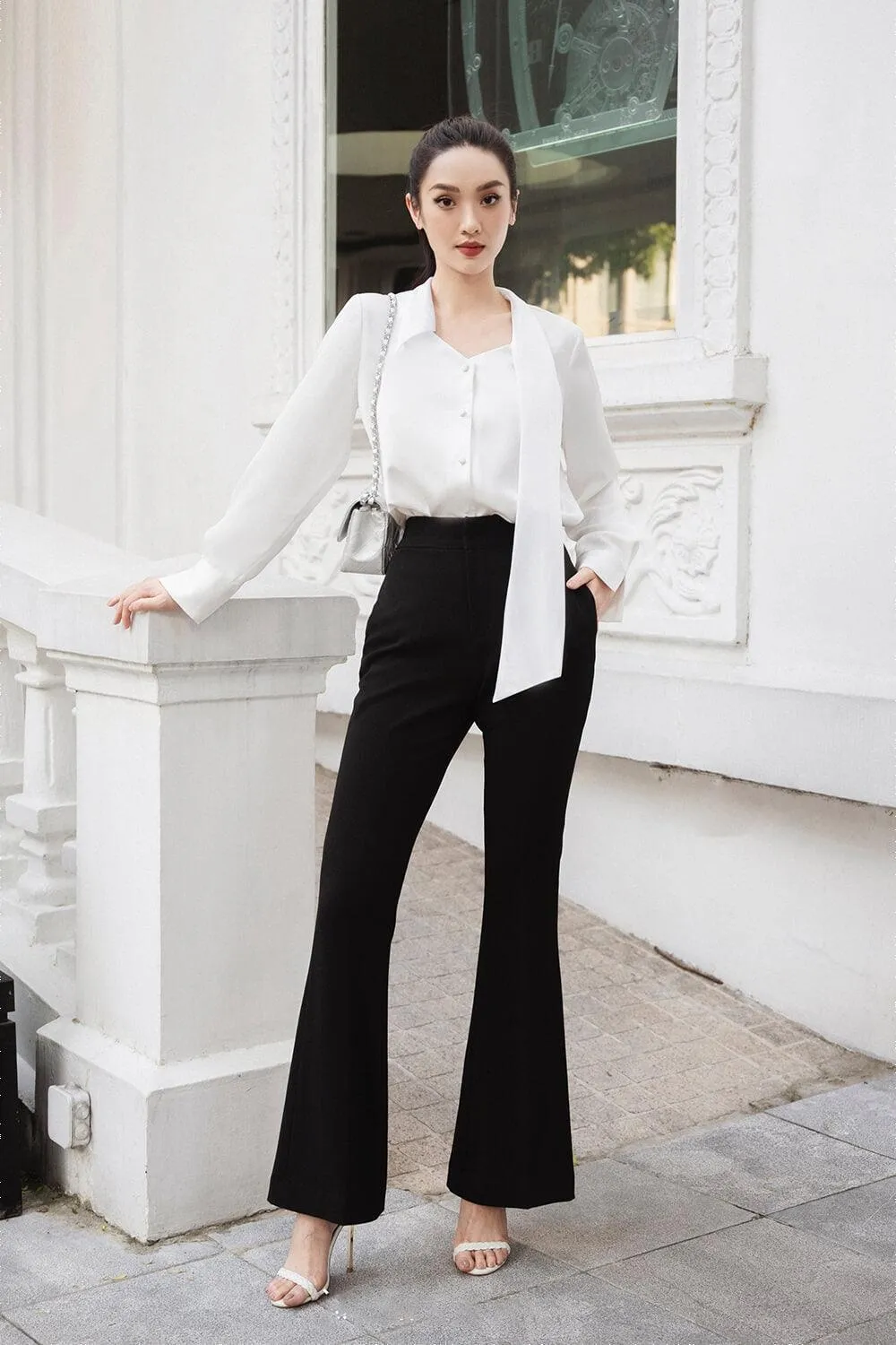 Ivy Slit Flared Spandex Homespun Ankle Length Pants