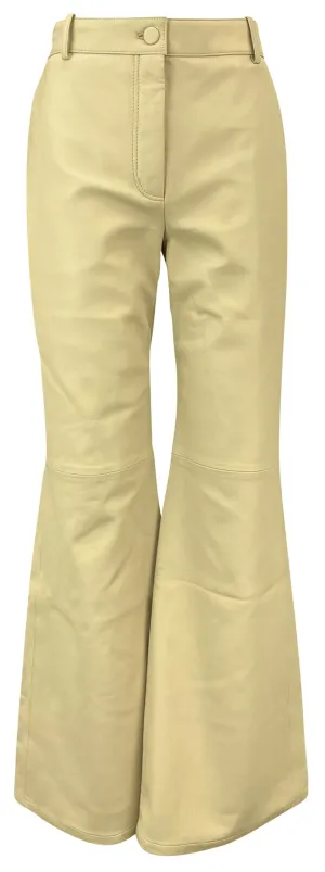 Joseph Flared Leather Pants in Safari