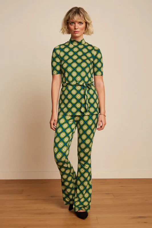 KING LOUIE Para Green Kirby Border Flared Pants