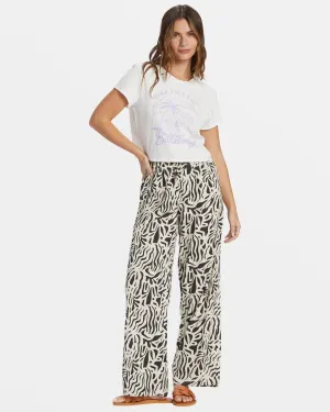 La Cala Printed Flared Pants - Black Sands