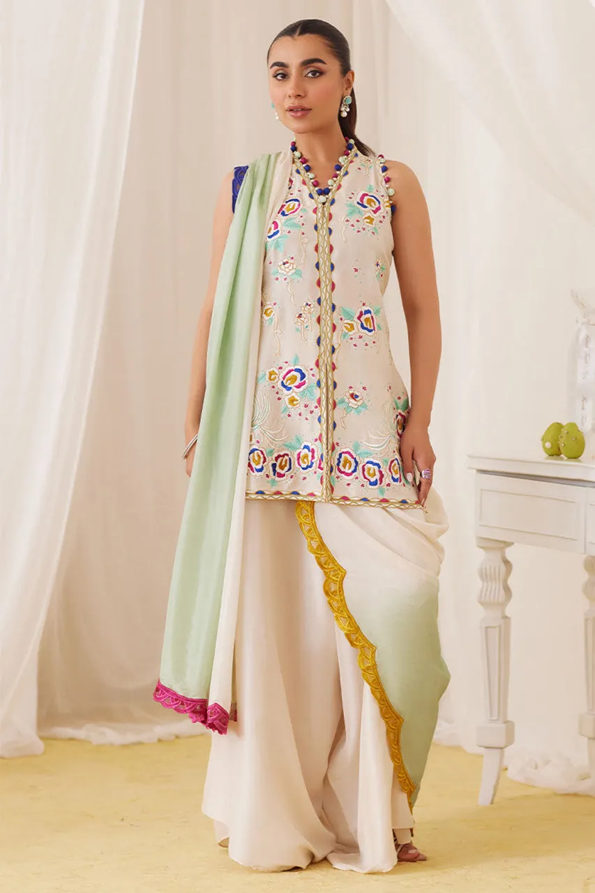 Lea Fall'24 - Cleo Ivory Embroidery Shirt And Dupatta