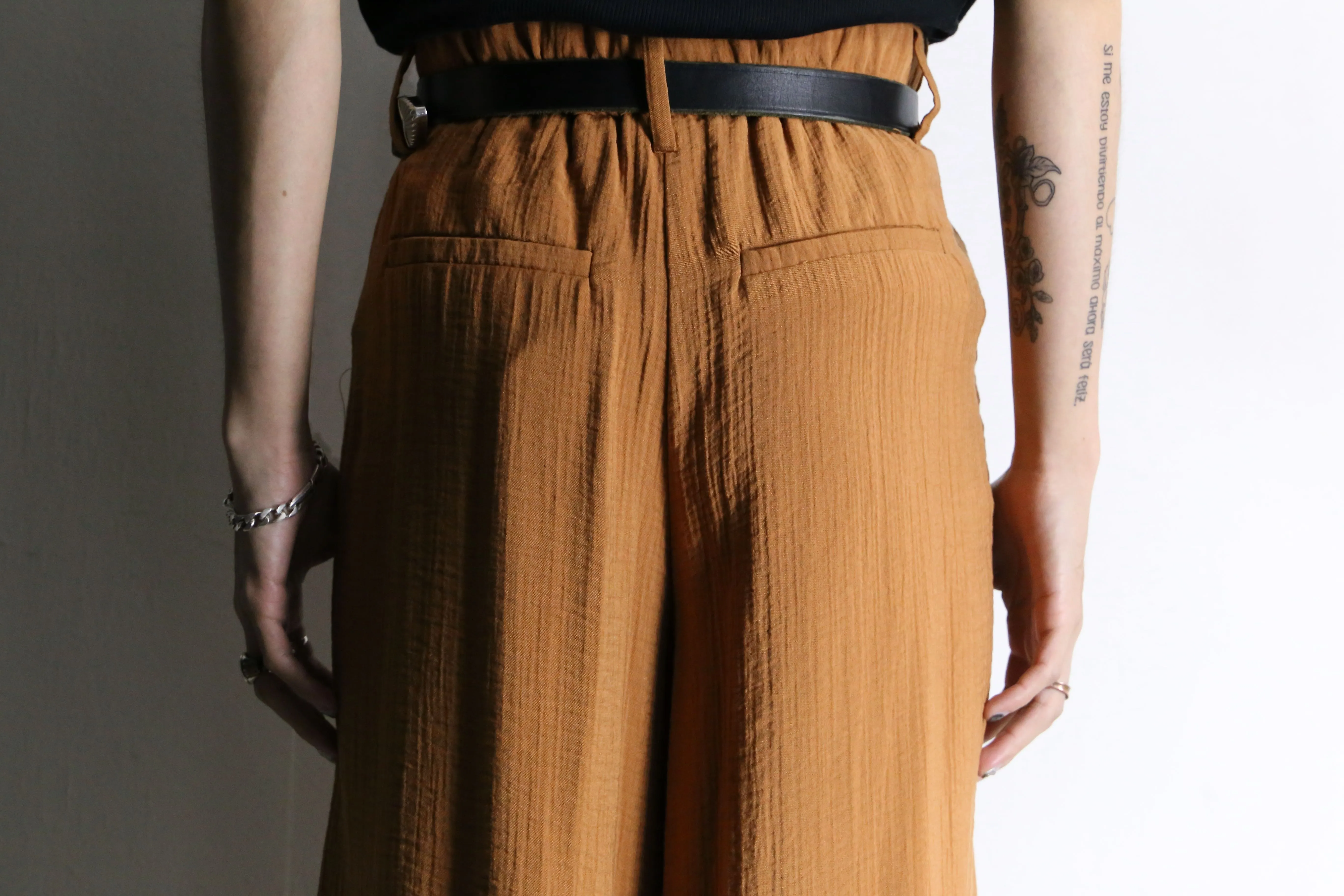 light brown rayon easy wide pants