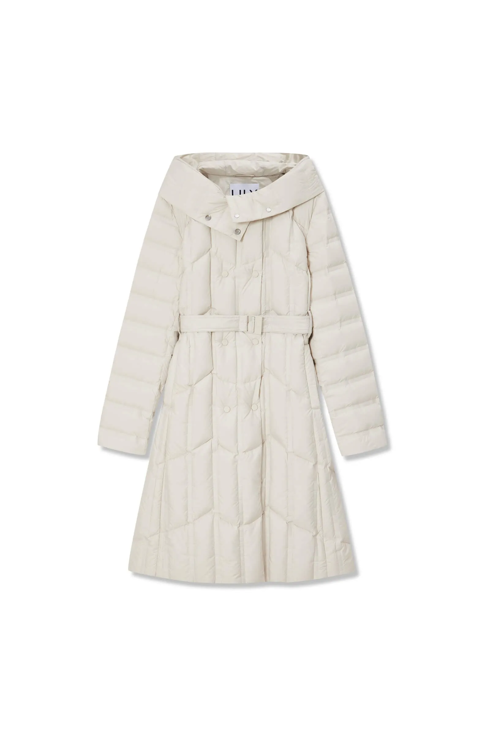 LILY Hooded Goose Down Long Down Coat