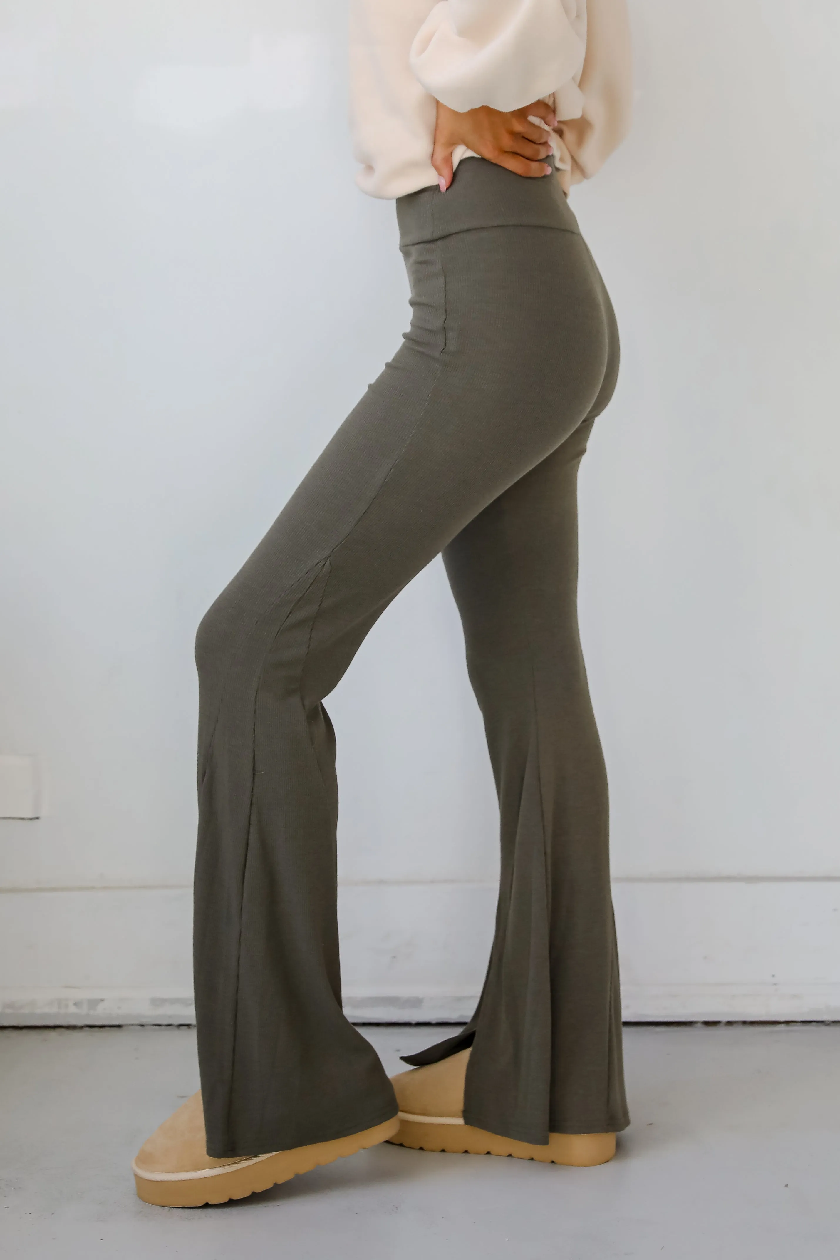 Lounge Look Ribbed Flare Pants - DOORBUSTER