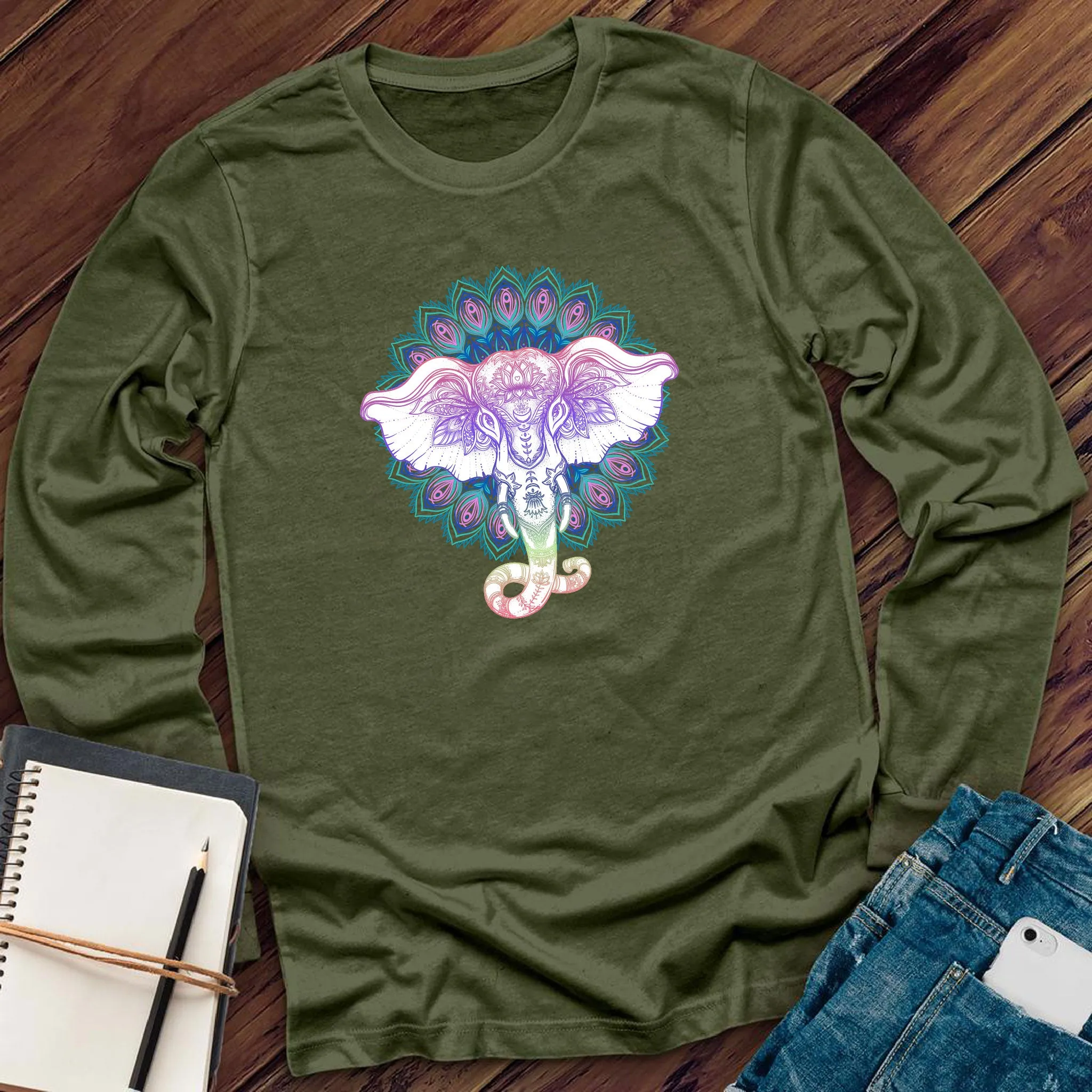 Mandala Elephant Long Sleeve