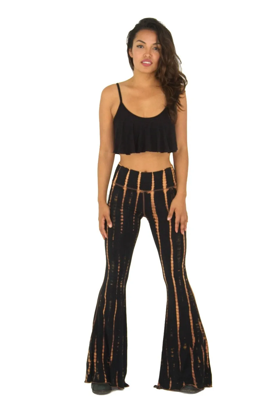 Mango pant tie dye black/peach