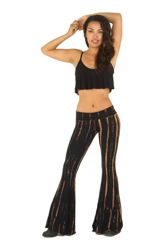 Mango pant tie dye black/peach