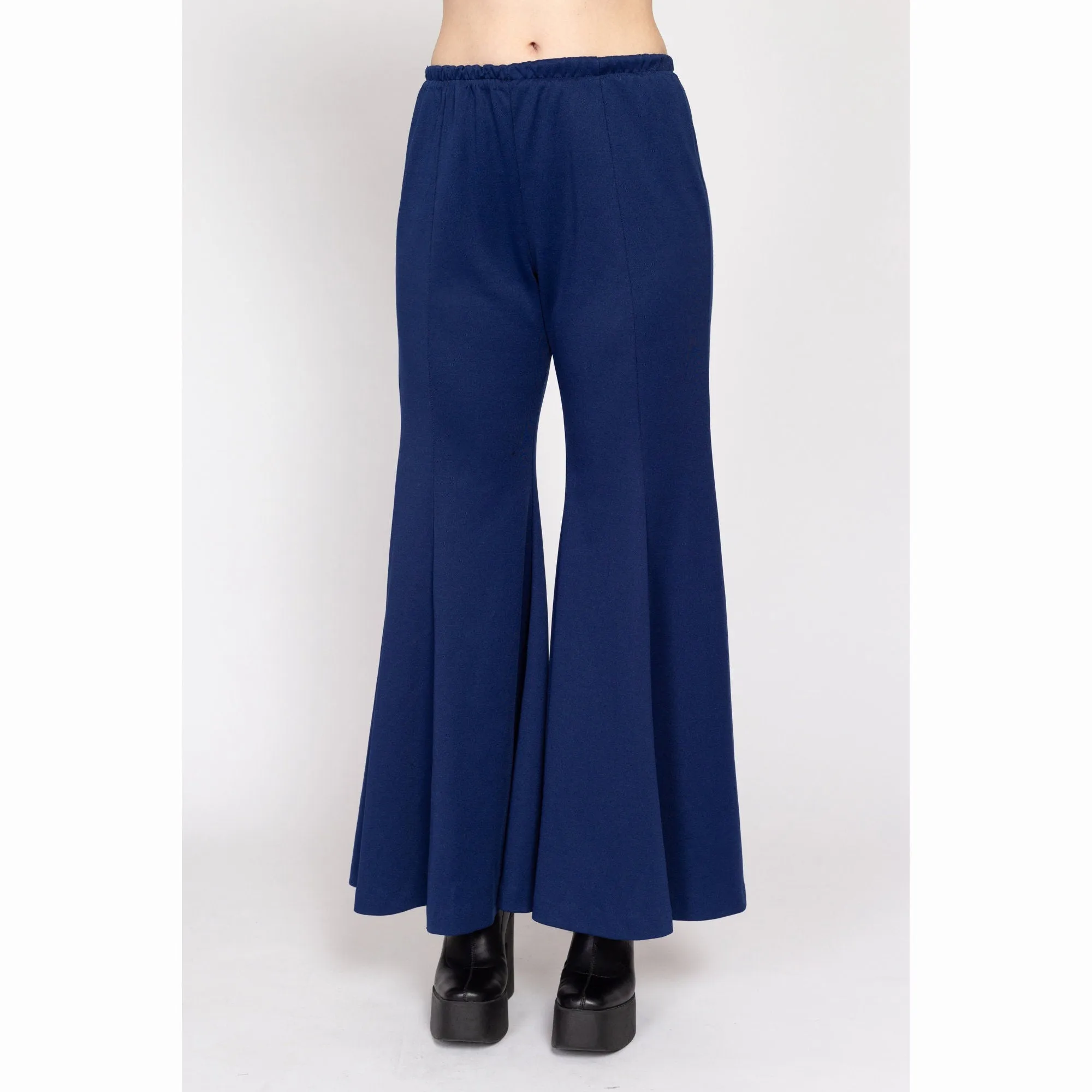 Medium 70s Navy Blue Bell Bottom Pants