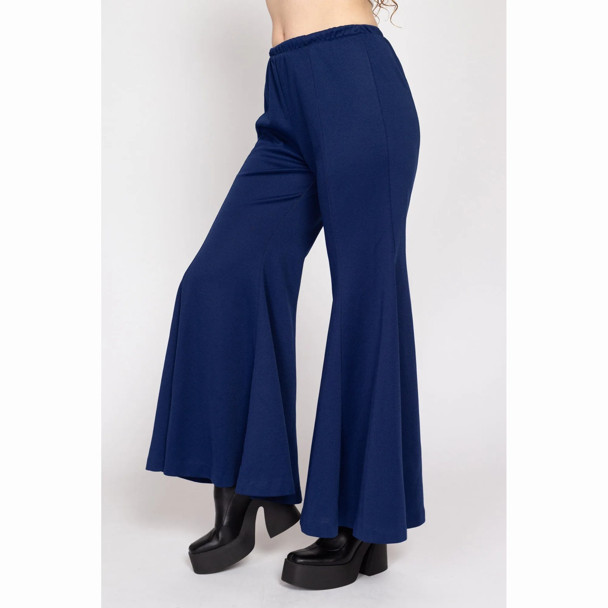 Medium 70s Navy Blue Bell Bottom Pants