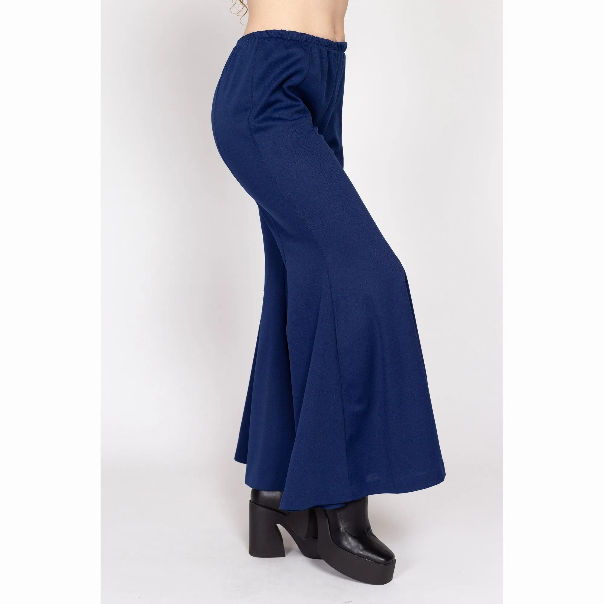 Medium 70s Navy Blue Bell Bottom Pants