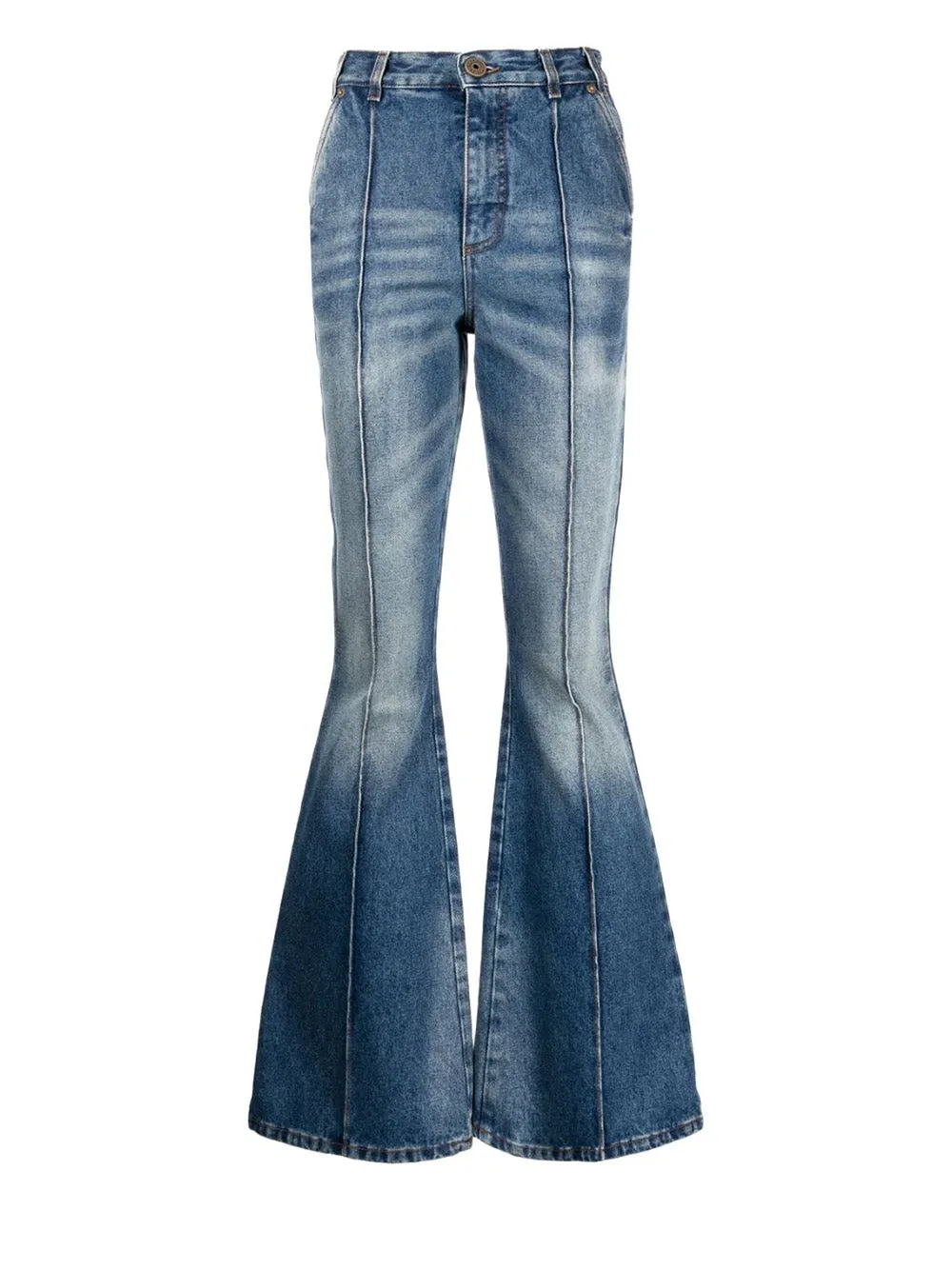 Medium Blue Denim Flare Pants