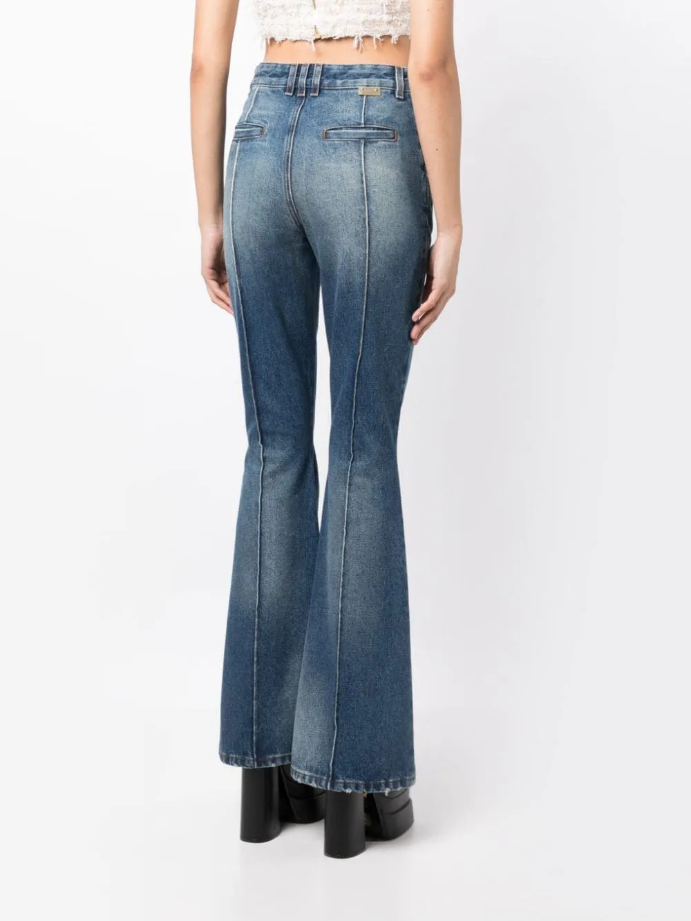 Medium Blue Denim Flare Pants