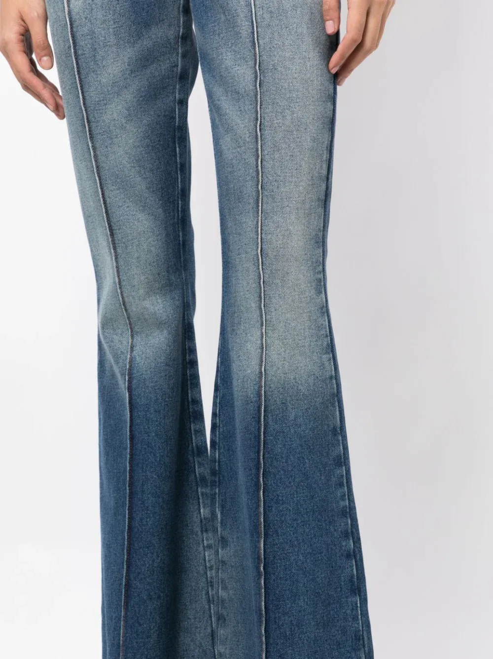 Medium Blue Denim Flare Pants