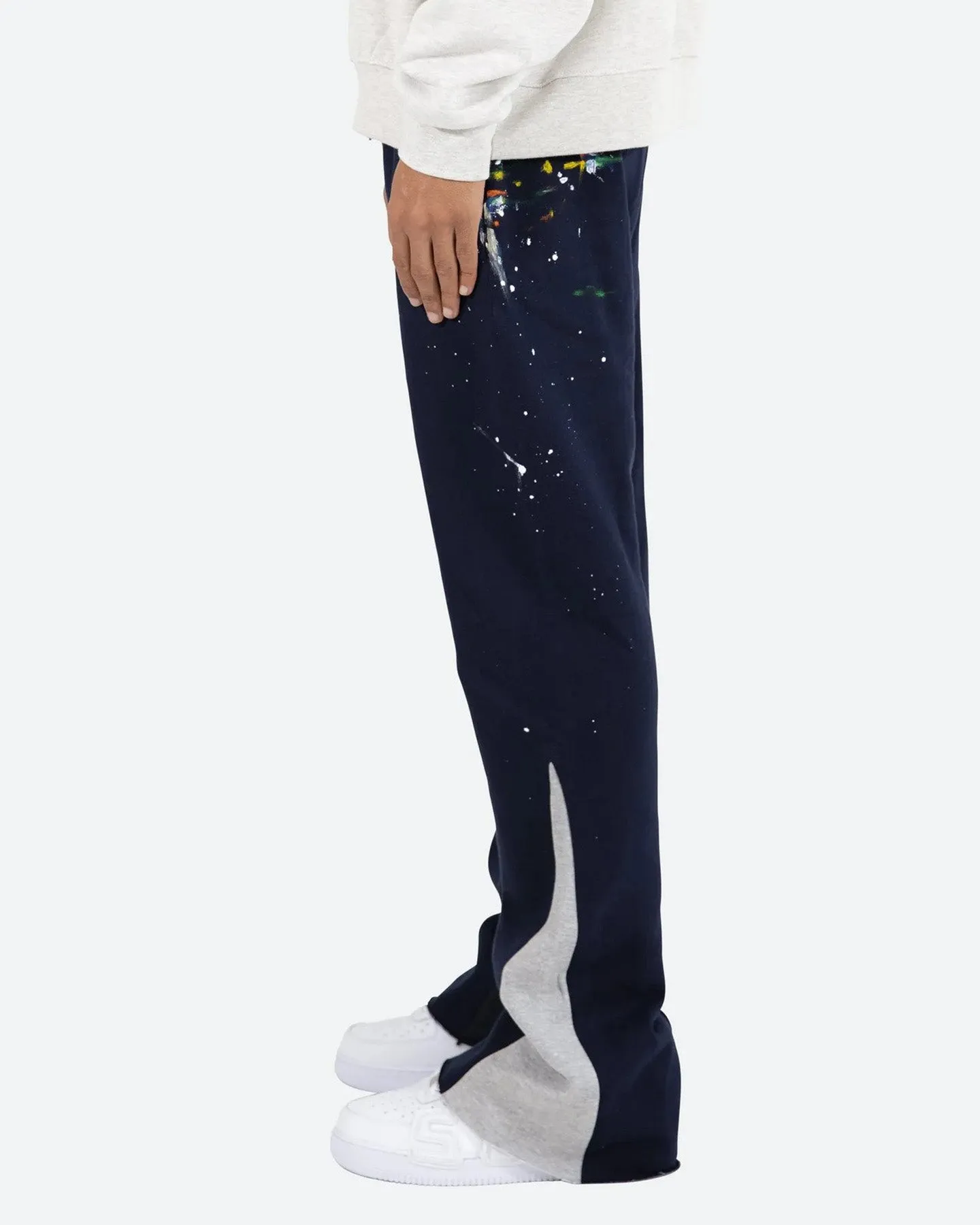 MNML Contrast Boot Cut Sweat Pants Navy