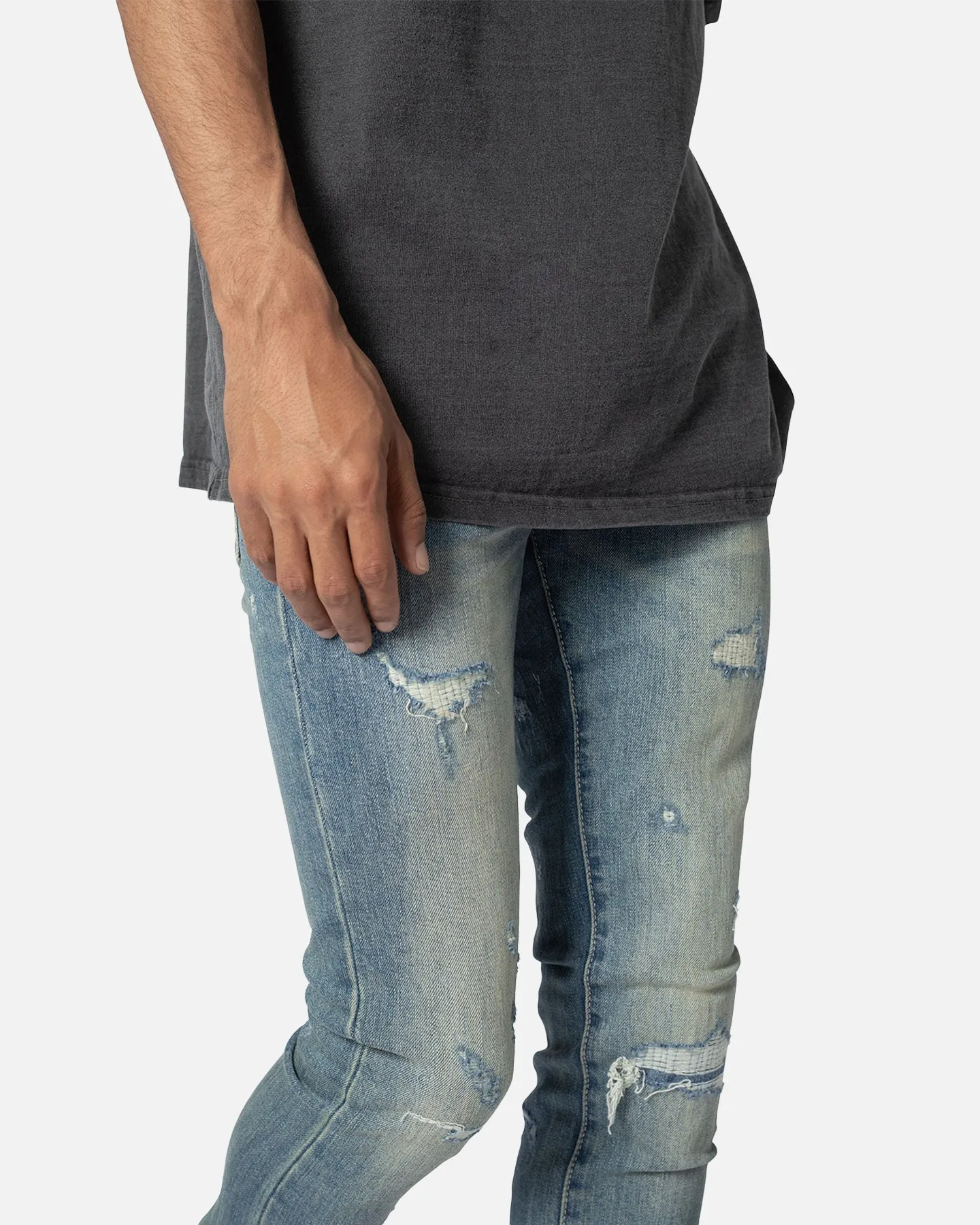 MNML X503 Convertible Skinny Denim Jeans Blue