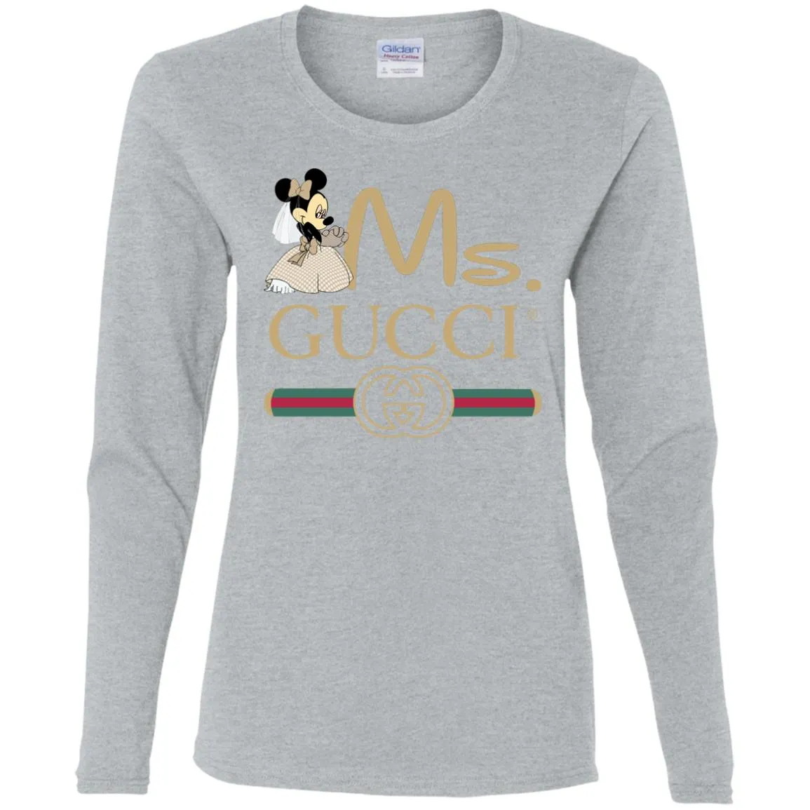 Ms Minnie Gucci Couple Disney Shirt Valentine's Day T-shirt Women Long Sleeve Shirt