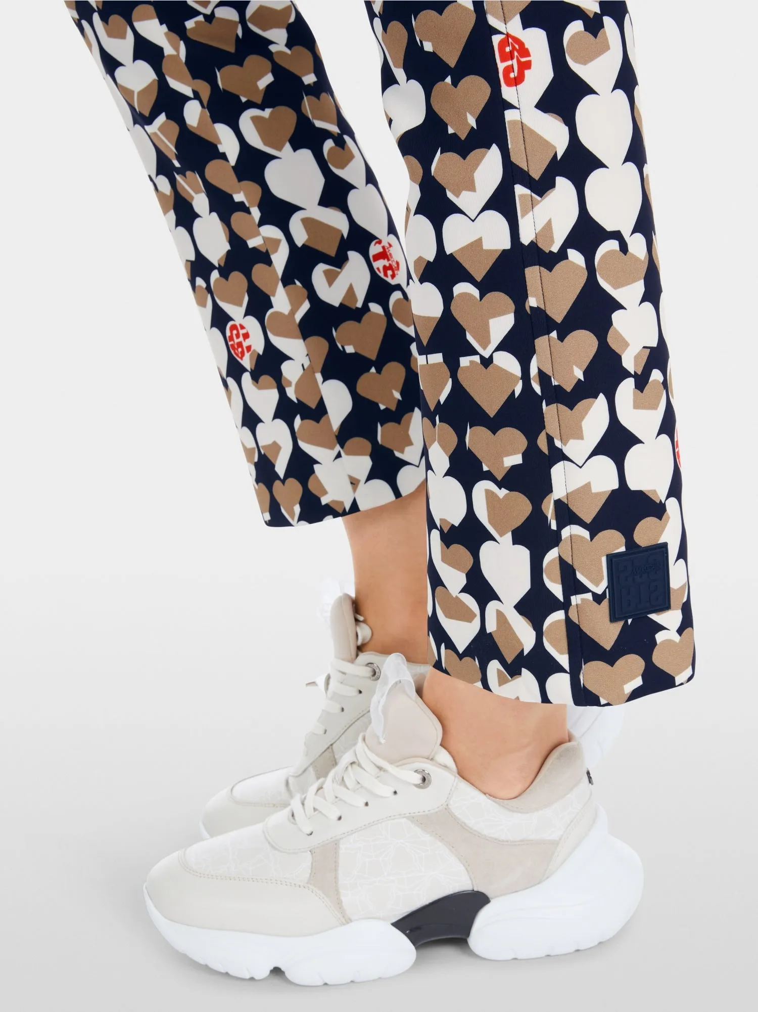 Navy Frederica Splitheart Print Scuba Pants