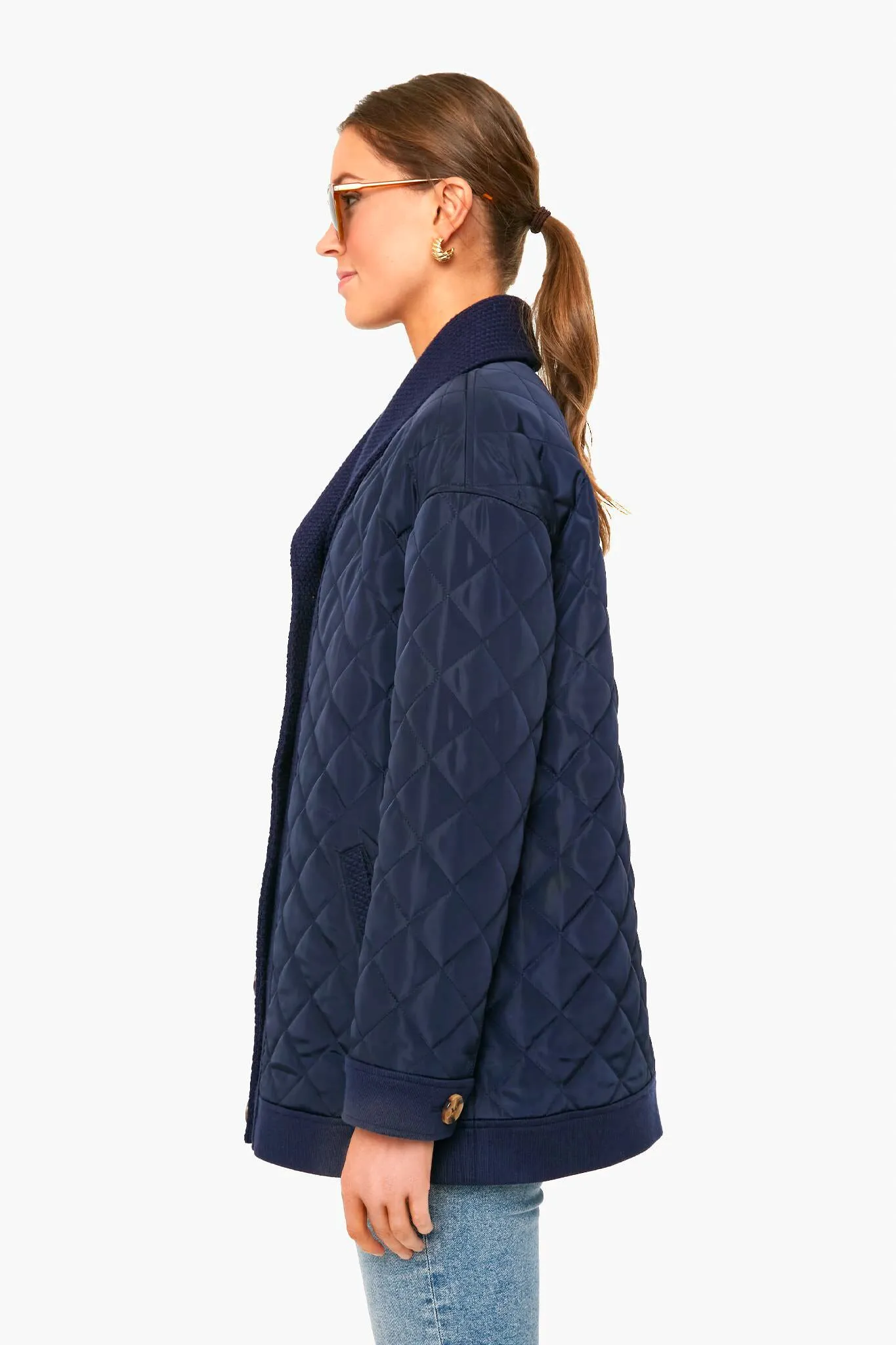 Navy Quilted Everett Coat