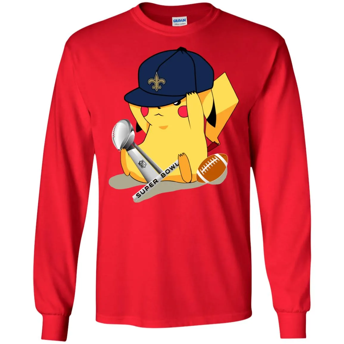 Nfl – New Orleans Saints Pikachu Super Bowl 2019 Football Men Long Sleeve Shirt