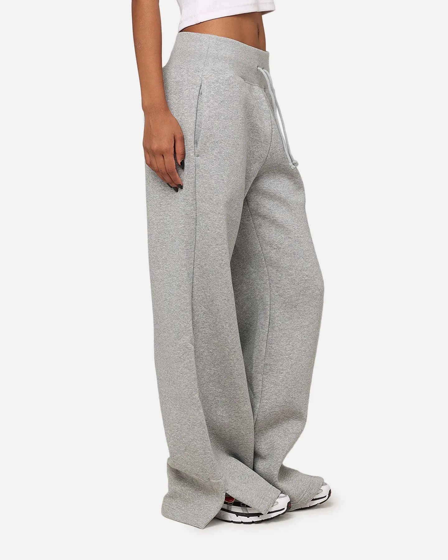 Nike Women's Sportswear Pheonix Fleece High Waisted Wide Leg Sweat Pants Dark Grey Heather