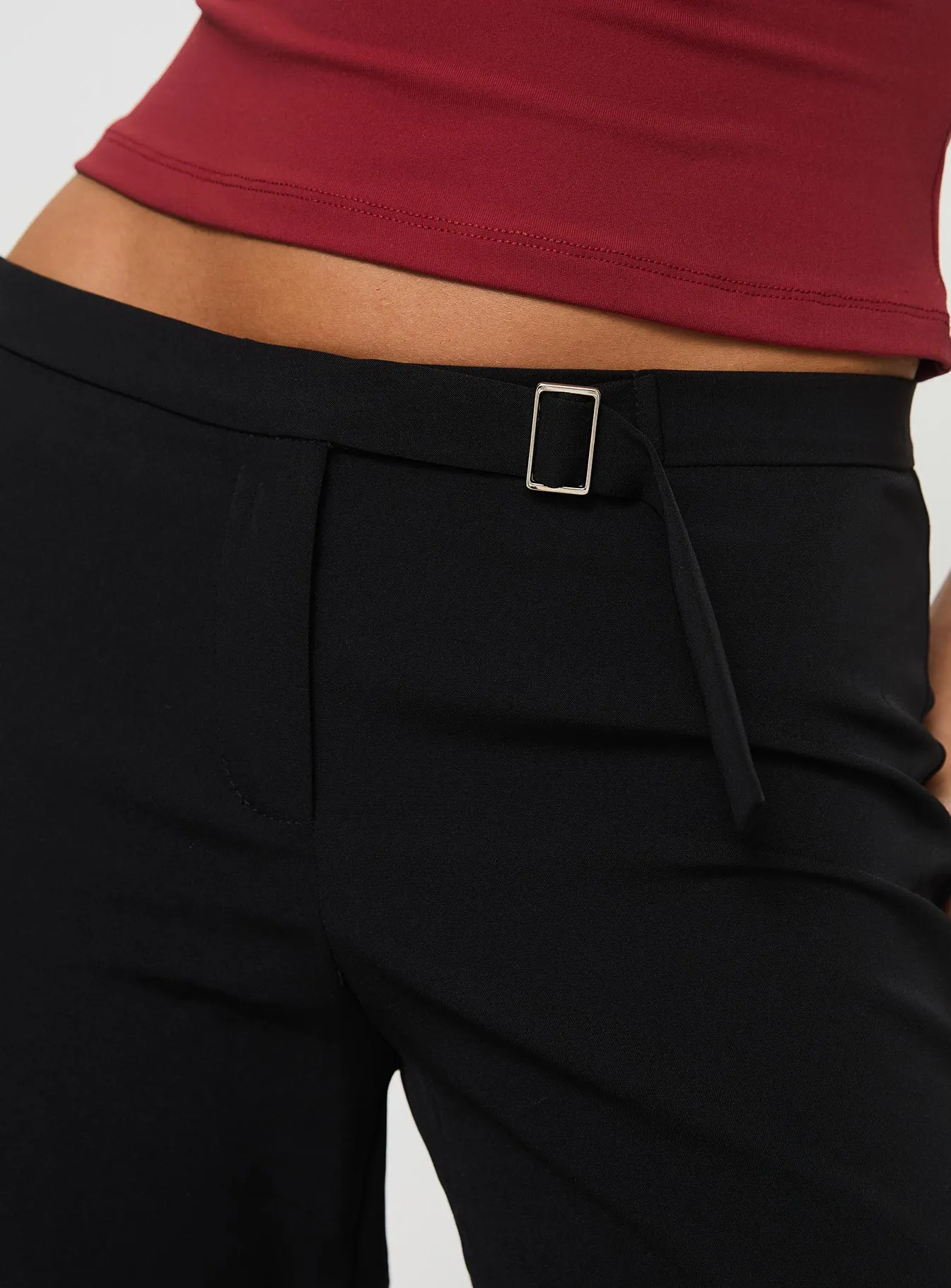 No One Low Waist Pants Black