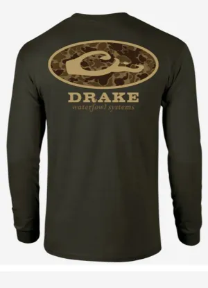 Old School Oval T LS in Army Green by Drake