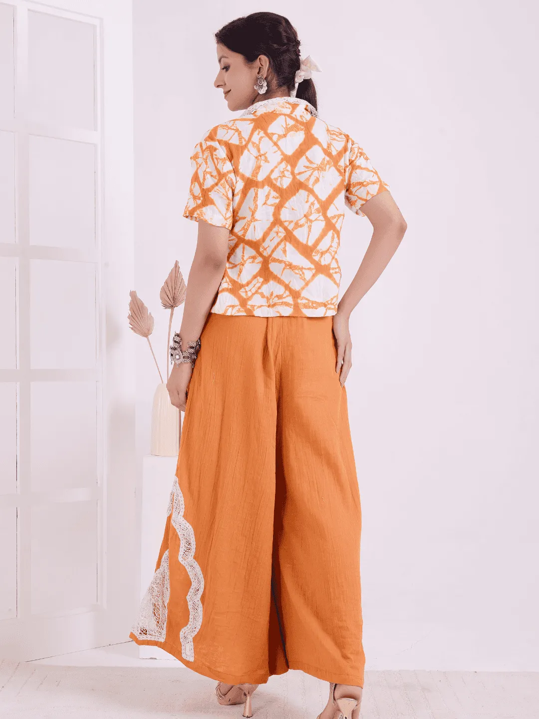 Orange & White Tie-Dye Co-ord Set