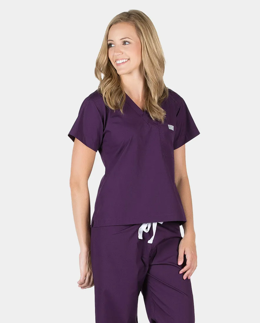 Petite Grey Label Simple Scrub Top