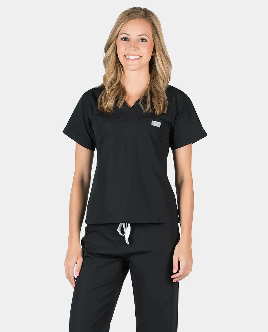 Petite Grey Label Simple Scrub Top