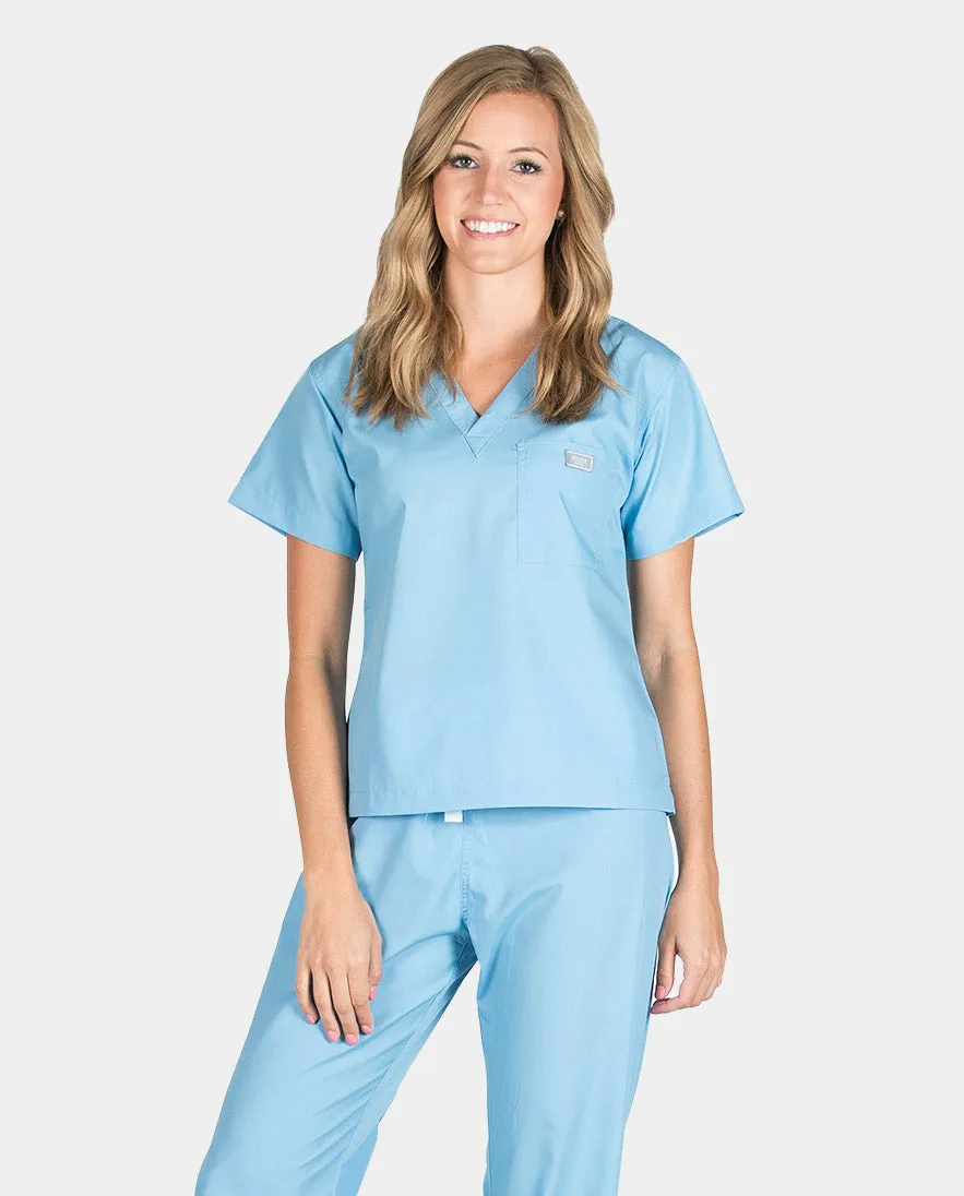 Petite Grey Label Simple Scrub Top