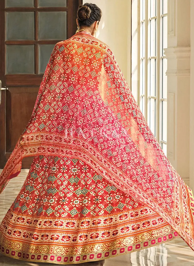 Pink Prints And Embroidered Traditional Indian Gown