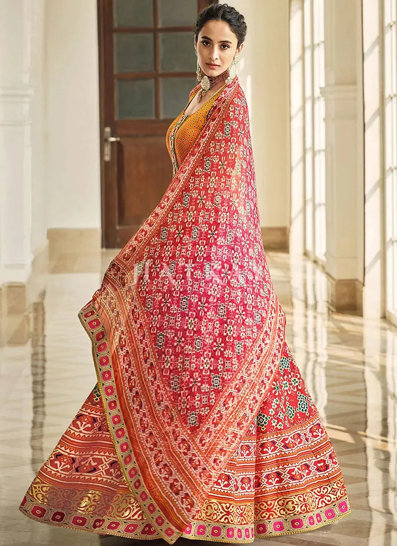 Pink Prints And Embroidered Traditional Indian Gown